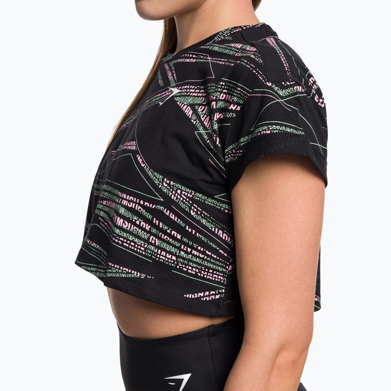 Moteriška treniruočių viršutinė dalis Gymshark Zone Graphic Crop black/lime 4