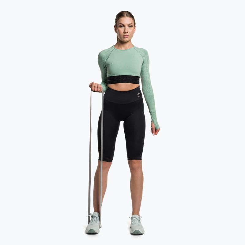 Moteriškos "Gymshark Training Cropped" juodos/baltos spalvos tamprės 2