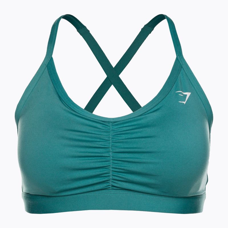 "Gymshark" treniruočių liemenėlė su raukinukais "Fauna teal fitness bra 5