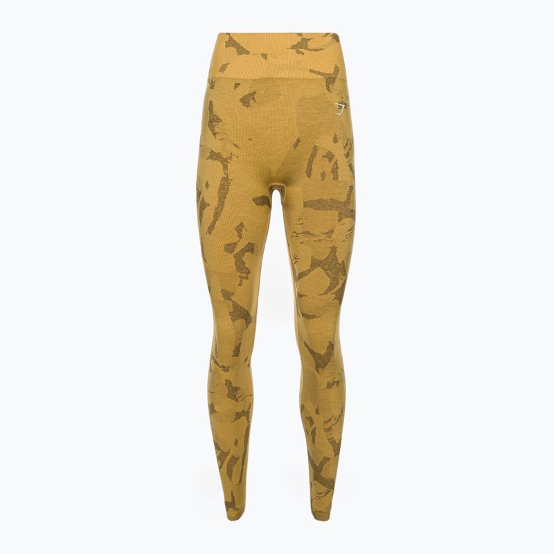 Moteriškos treniruočių tamprės Gymshark Adapt Camo Savanna Seamless geltonos/baltos spalvos 5