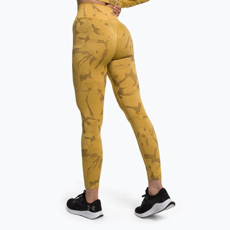 Moteriškos treniruočių tamprės Gymshark Adapt Camo Savanna Seamless geltonos/baltos spalvos 3