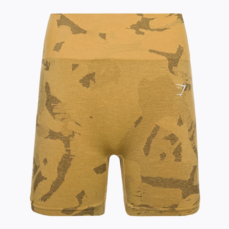 Moteriški treniruočių šortai Gymshark Adapt Camo Savanna Seamless indian yellow 5