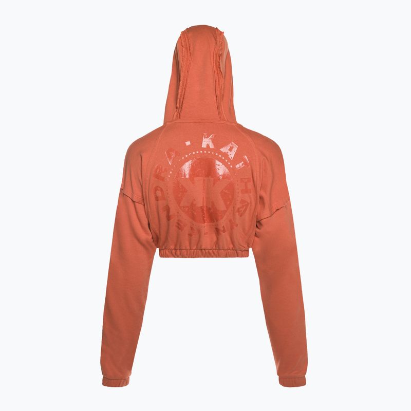 Moteriški treniruočių marškinėliai Gymshark KK Twins Zip Up Crop orange 6