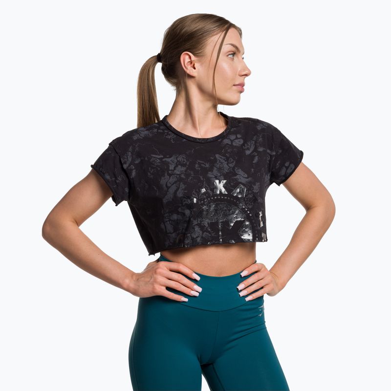 Moterų Gymshark KK Twins Raw Crop Top black/grey