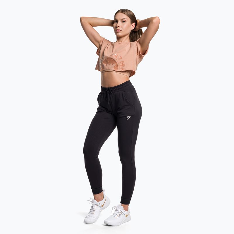 Moteriška "Gymshark KK Twins Raw Crop Top", šilta, buff 2