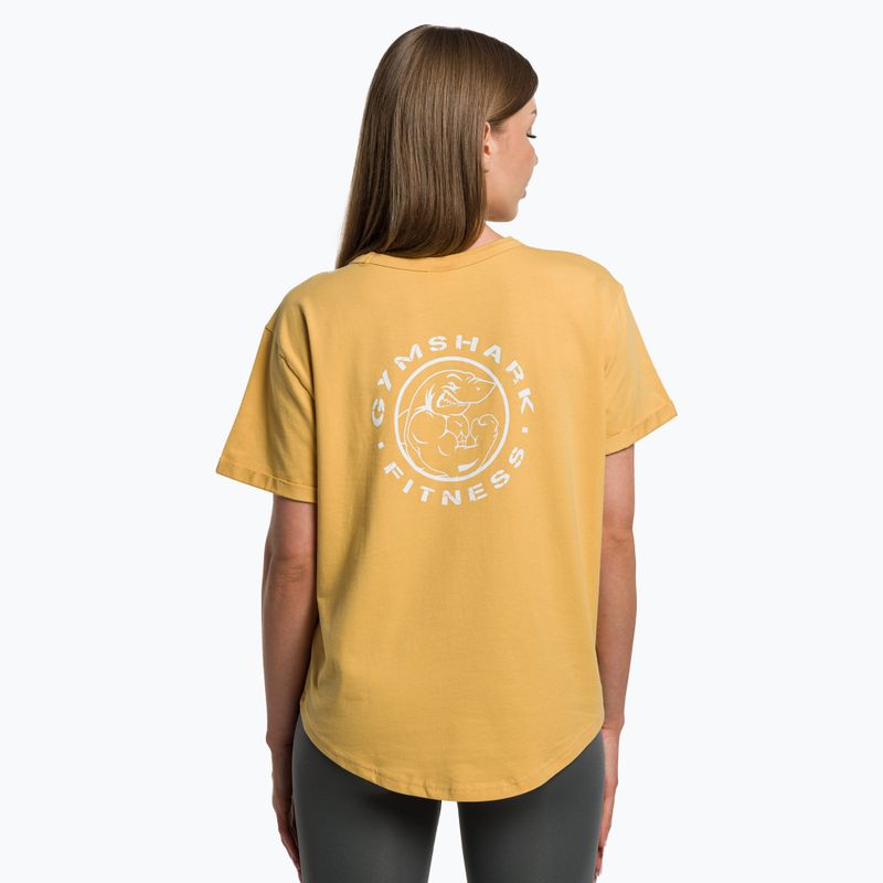 Moteriški treniruočių marškinėliai Gymshark GFX Legacy Tee yellow/white 3