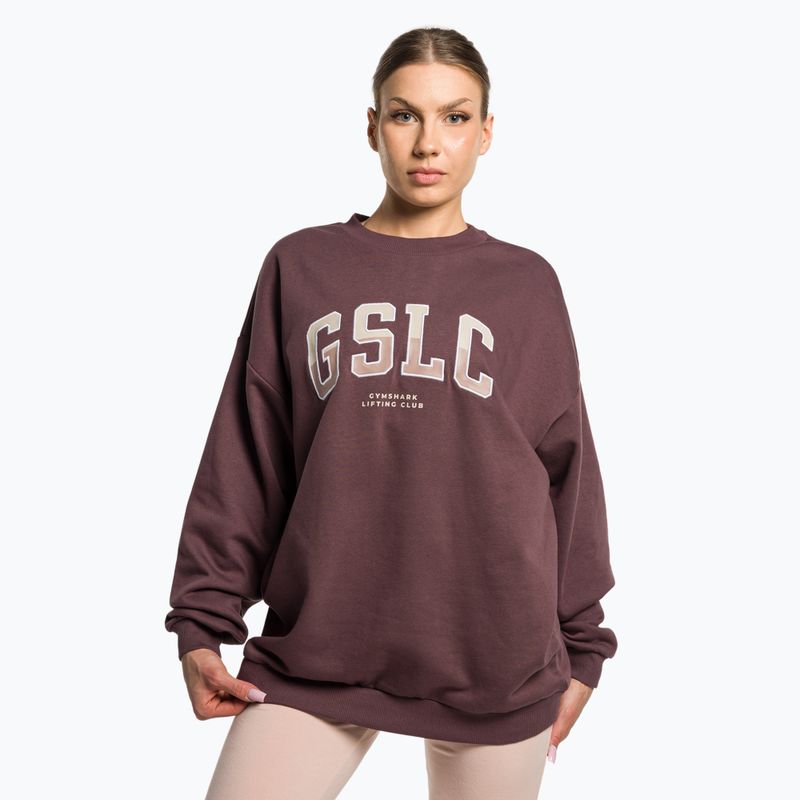 Moteriški treniruočių marškinėliai Gymshark Gfx Gslc Oversized brown