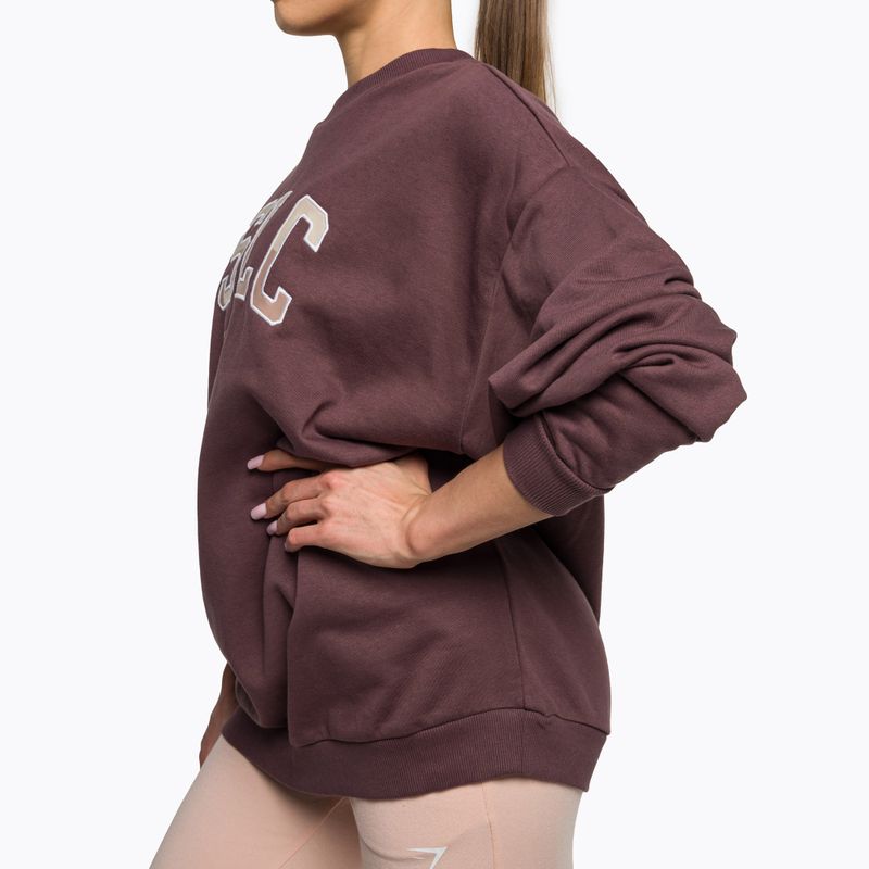 Moteriški treniruočių marškinėliai Gymshark Gfx Gslc Oversized brown 4