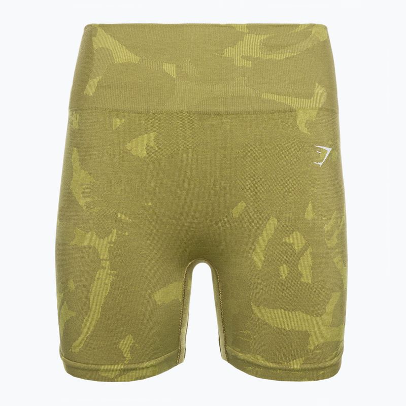 Moteriški treniruočių šortai Gymshark Adapt Camo Savanna Seamless green 5