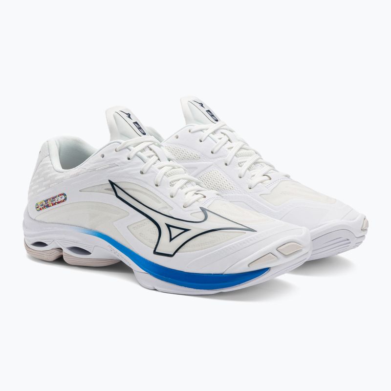 Vyriški tinklinio bateliai Mizuno Wave Lightning Z7 undyed white/moonlit ocean/peace blue 5
