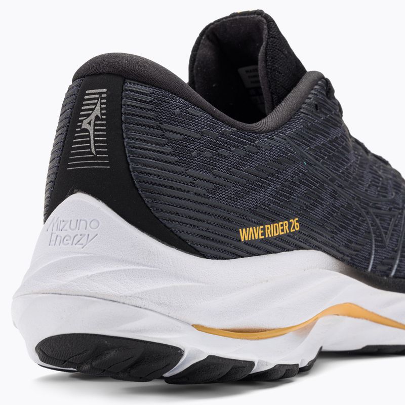 Vyriški bėgimo bateliai Mizuno Wave Rider 26 2E odyssey gray/metallic gray/pale marigold 10