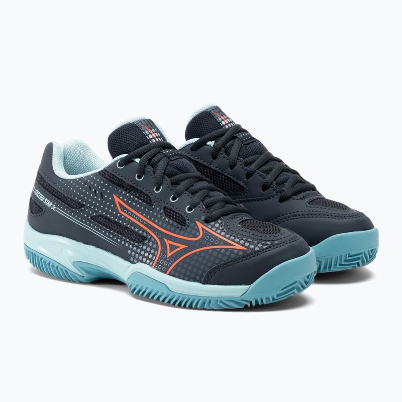 Vaikų teniso bateliai Mizuno Exceed Star CC collegiate blue/soleil/tanager/turquoise 4