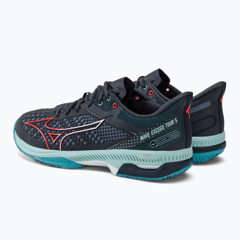 Vyriški teniso batai Mizuno Wave Exceed Tour 5 CC collegiate blue/soleil/tanager turquoise 3