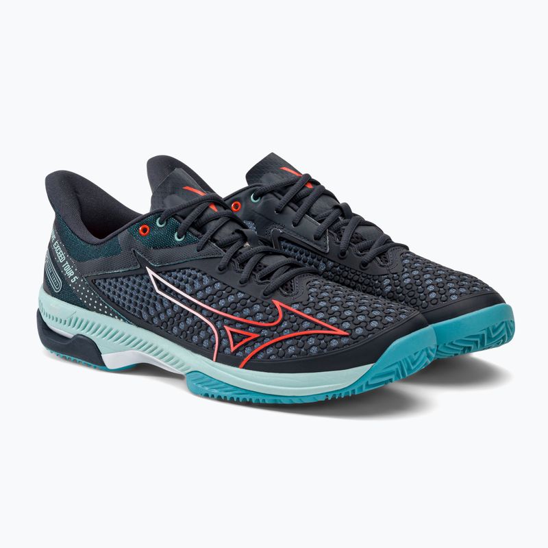Vyriški teniso batai Mizuno Wave Exceed Tour 5 CC collegiate blue/soleil/tanager turquoise 4