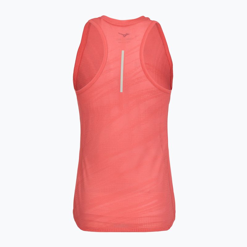 Moteriškas bėgimo marškinėlis Mizuno Aero Tank sunkissed coral 2