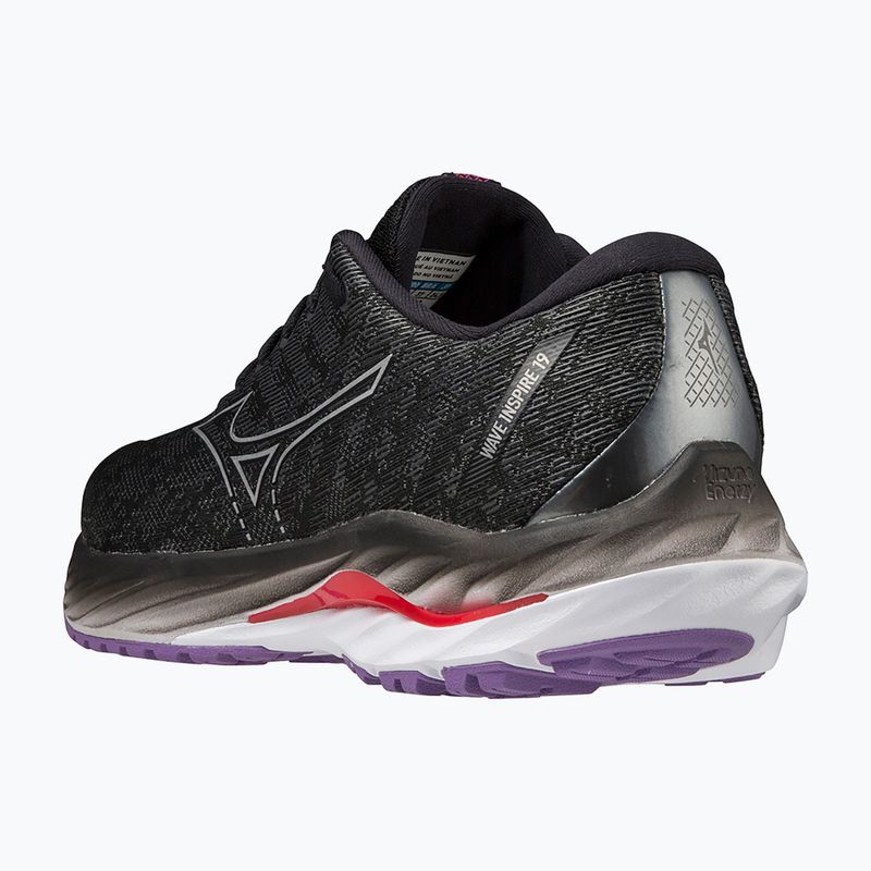 Moteriški bėgimo bateliai Mizuno Wave Inspire 19 W black/ silver/ bitsweet 12