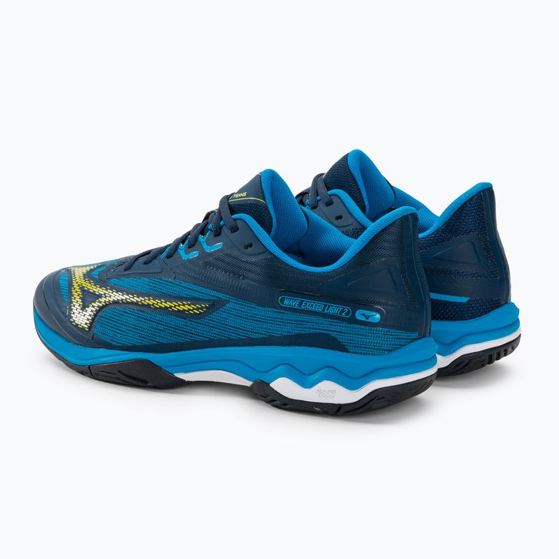 Vyriški teniso bateliai Mizuno Wave Exceed Light 2 AC dress blues/bolt2 neon/clolsonne 3