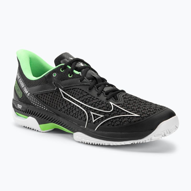 Vyriški teniso bateliai Mizuno Wave Exceed Tour 5 CC black/silver/techno green