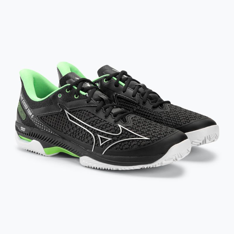 Vyriški teniso bateliai Mizuno Wave Exceed Tour 5 CC black/silver/techno green 5