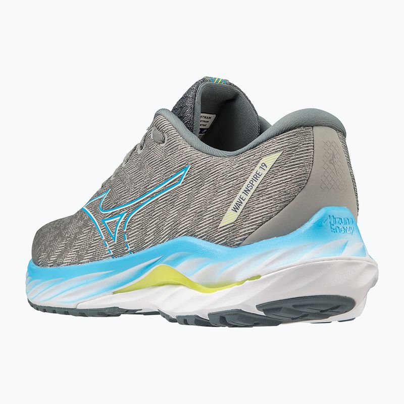 Vyriški bėgimo bateliai Mizuno Wave Inspire 19 grey/jet blue/bolt2neon 9