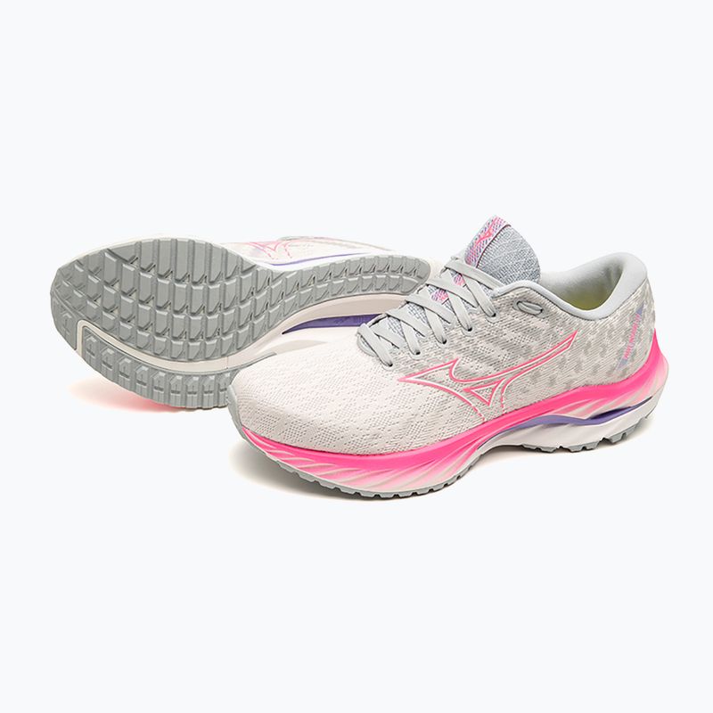 Moteriški bėgimo bateliai Mizuno Wave Inspire 19 snow white/ hi vis pink/ purple punch 15