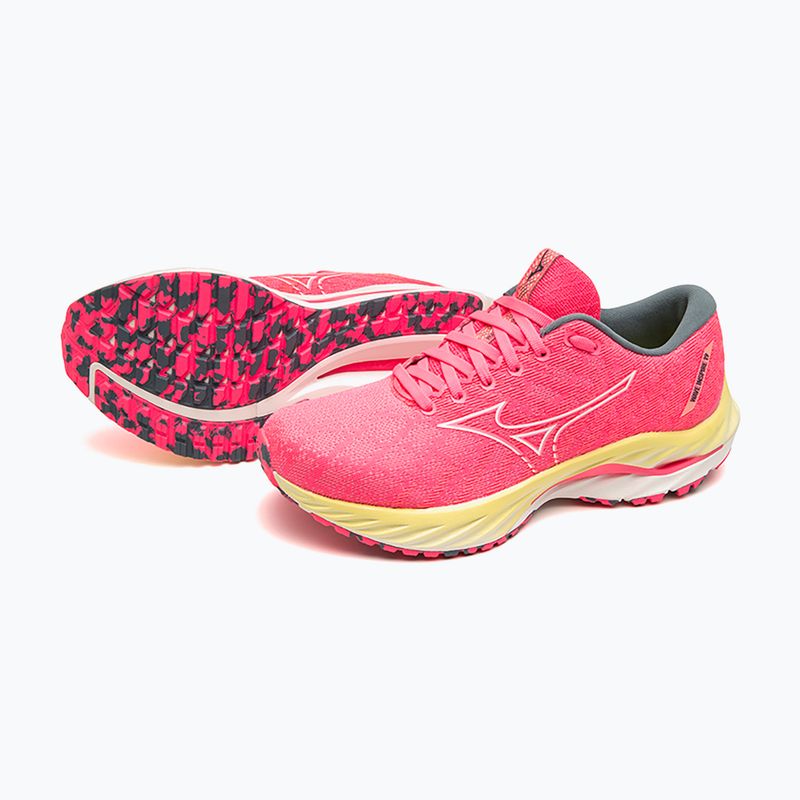 Moteriški bėgimo bateliai Mizuno Wave Inspire 19 hi vis pink/ snow white/ luminous 16