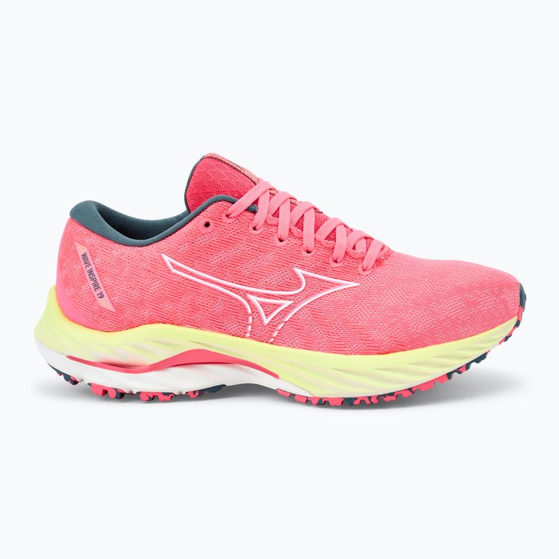 Moteriški bėgimo bateliai Mizuno Wave Inspire 19 hi vis pink/ snow white/ luminous 2