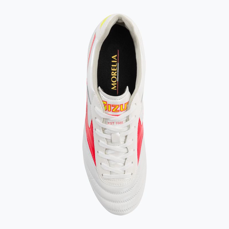 Vyriški futbolo bateliai Mizuno Morelia II Elite MD white/flery coral2/bolt2 6
