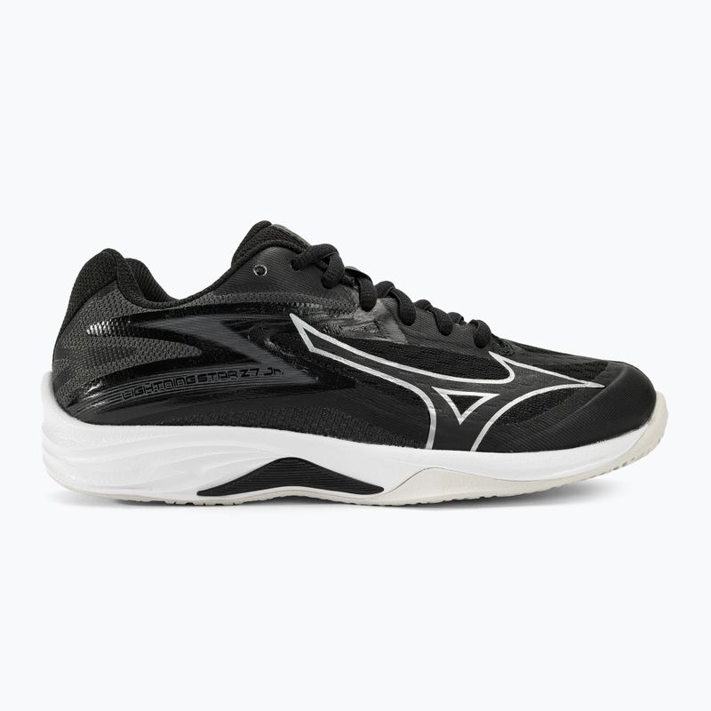 "Mizuno Lightning Star Z7 Jr" juodos/sidabrinės spalvos vaikų tinklinio bateliai 2