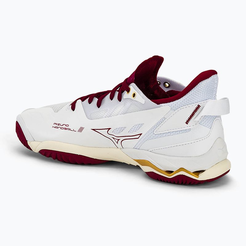 Moteriški rankinio bateliai Mizuno Wave Mirage 5 white/cabernet/mp gold 3