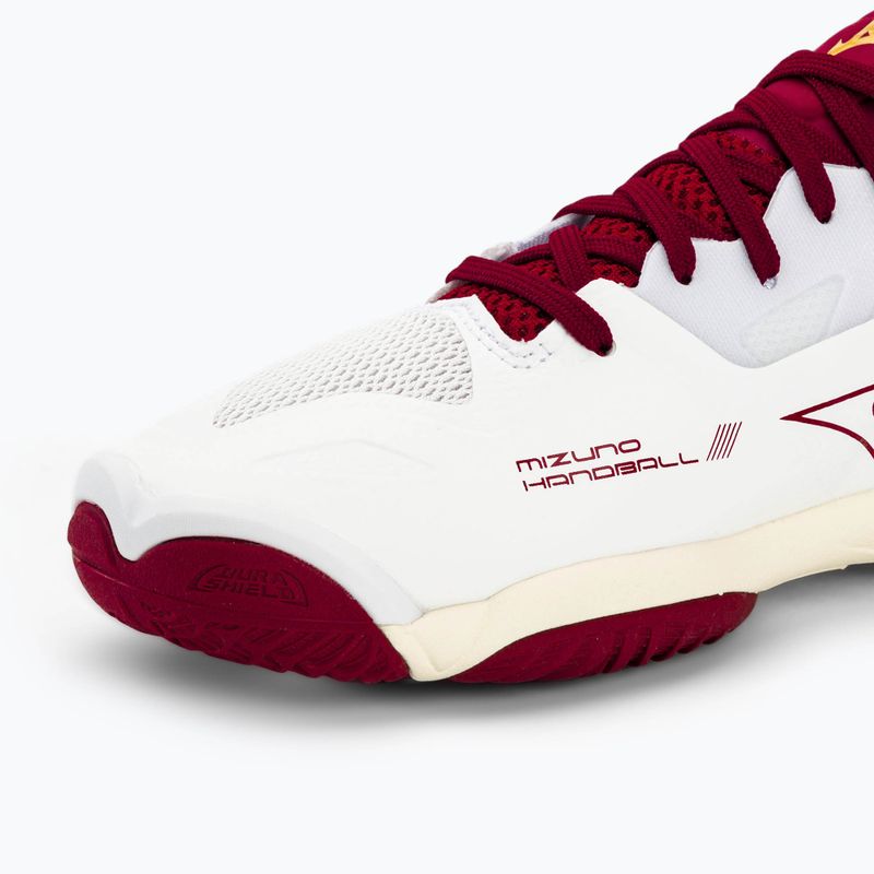 Moteriški rankinio bateliai Mizuno Wave Mirage 5 white/cabernet/mp gold 7