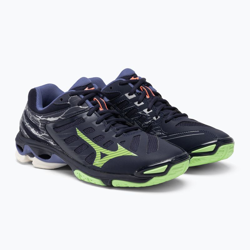 Vyriški tinklinio bateliai Mizuno Wave Voltage evening blue / tech green / lolite 5