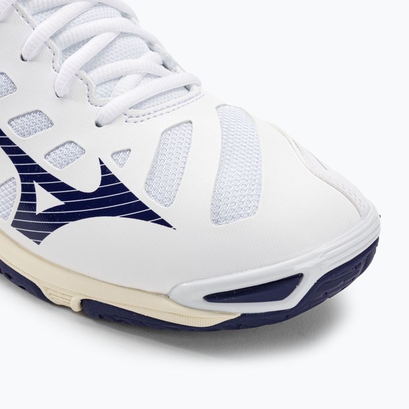 Vyriški tinklinio bateliai Mizuno Wave Voltage white / blue kaspinas / mp gold 9