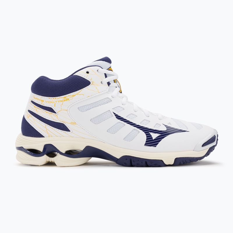 Vyriški tinklinio bateliai Mizuno Wave Voltage Mid white / blue ribbon / mp gold 2