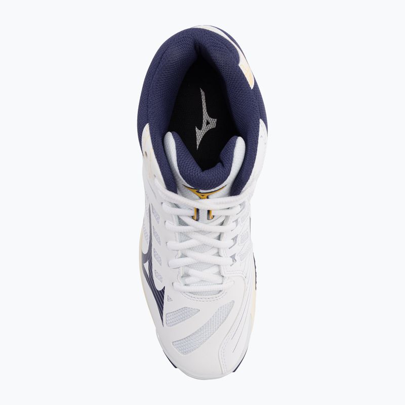 Vyriški tinklinio bateliai Mizuno Wave Voltage Mid white / blue ribbon / mp gold 7
