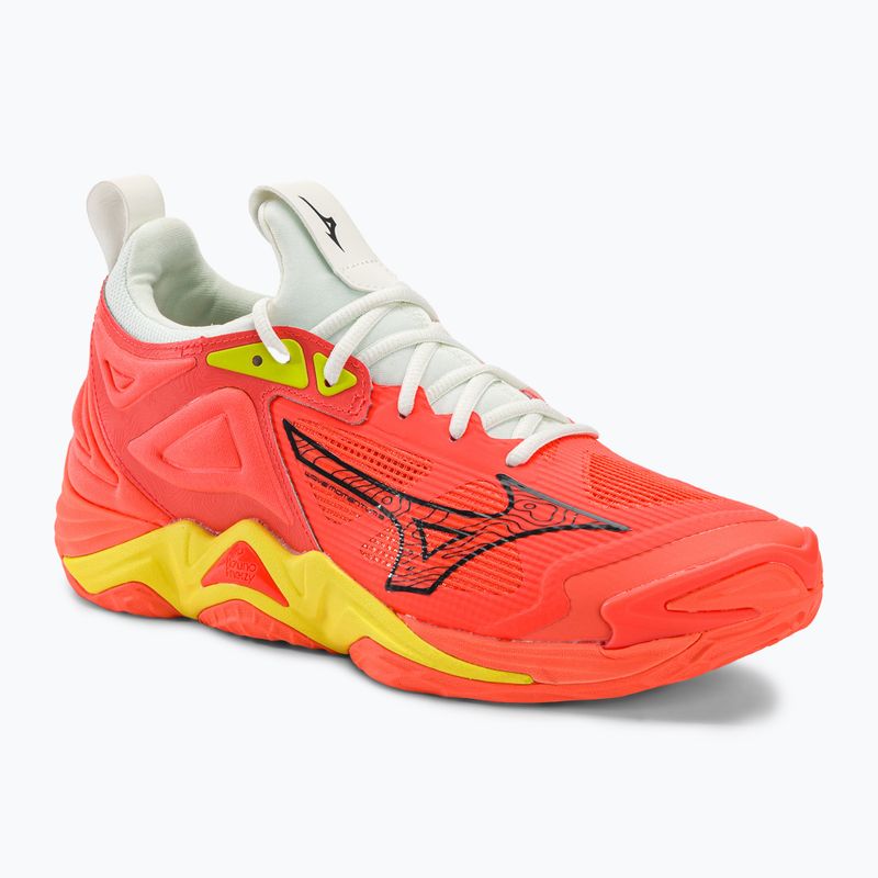 Vyriški tinklinio bateliai Mizuno Wave Momentum 3 neon flame / black / bolt2 neon