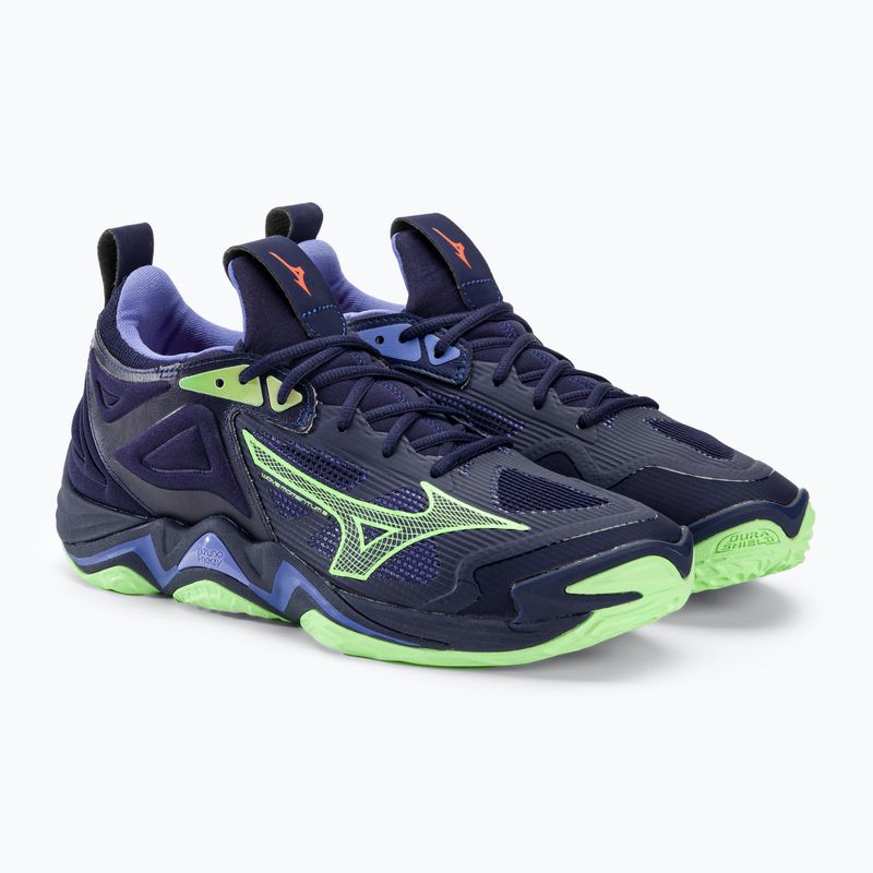 Vyriški tinklinio bateliai Mizuno Wave Momentum 3 evening blue / tech green / lolite 5