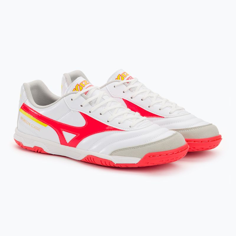 Vyriški futbolo bateliai Mizuno Morelia Sala Classic IN white/flery coral2/bolt2 4