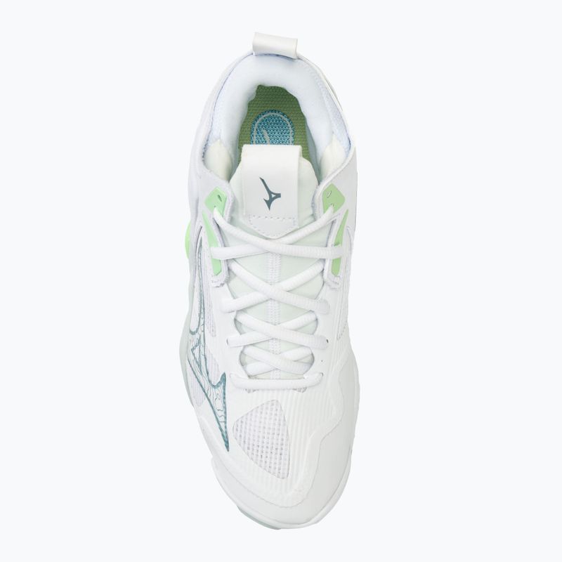 Moteriški tinklinio batai Mizuno Wave Momentum 3 Mid white/glacial/pantinagreen 5