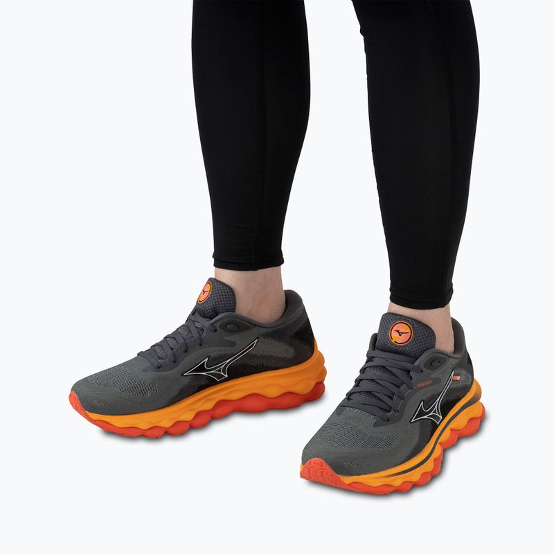 Moteriški bėgimo bateliai Mizuno Wave Sky 7 turbulence/white/carrot curl 3