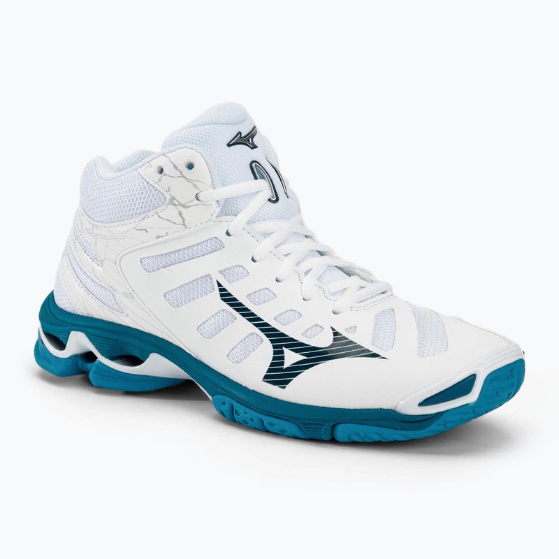 Vyriški tinklinio batai Mizuno Wave Mid Voltage white/sailor blue/silver