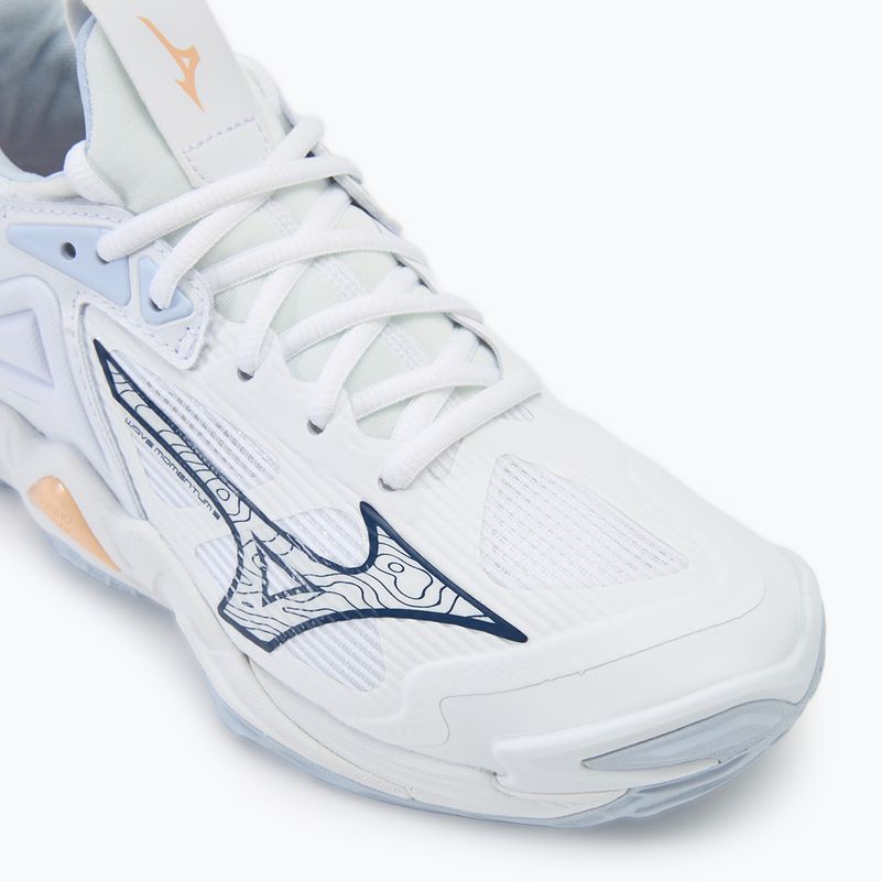 Moteriški tinklinio batai  Mizuno Wave Momentum 3 white/ navy peony/ peach parfait 7