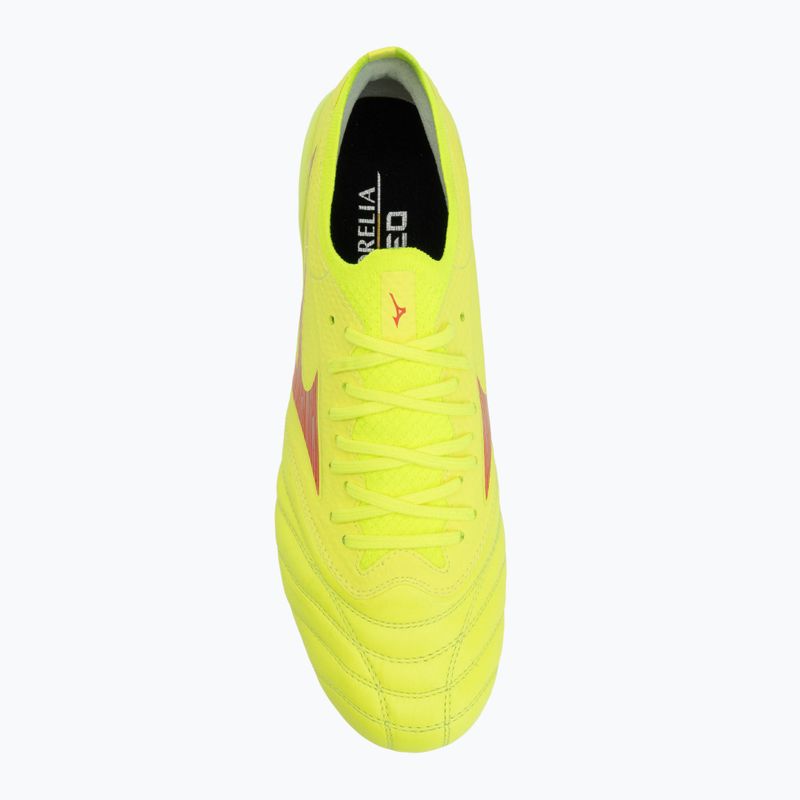 Vyriški futbolo batai Mizuno Morelia Neo IV β Elite MIX safety yellow/fiery coral 2/safety yellow 5