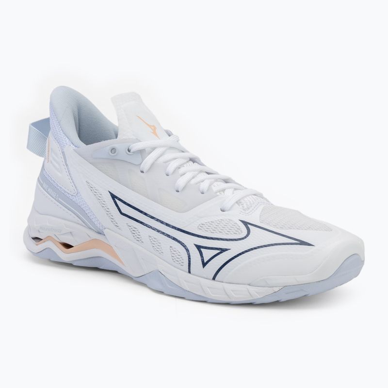 Moteriški rankinio bateliai Mizuno Wave Mirage 5 white/navy peony/peach parfait