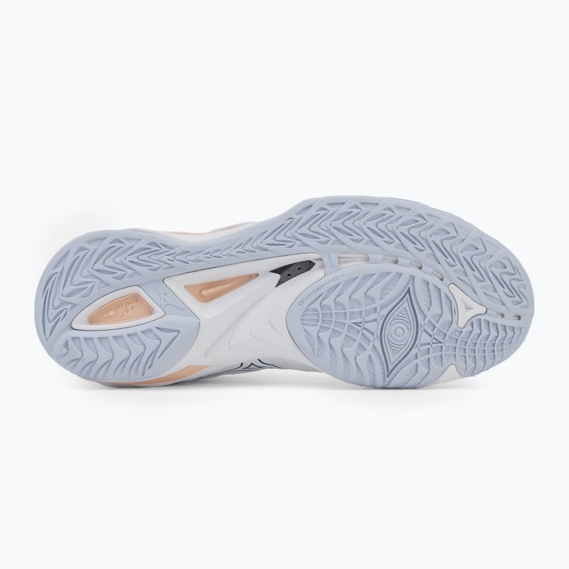 Moteriški rankinio bateliai Mizuno Wave Mirage 5 white/navy peony/peach parfait 4