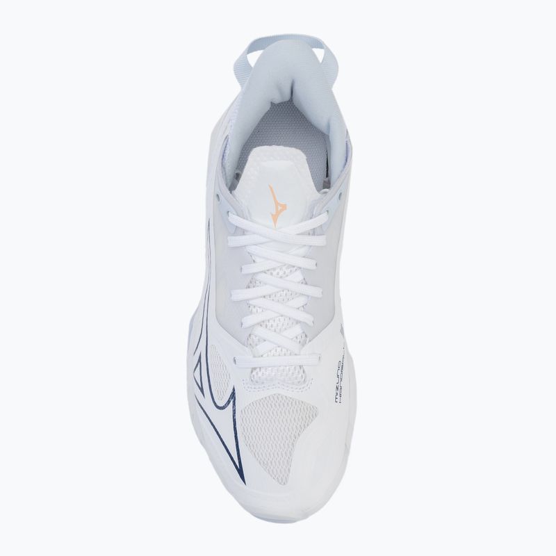 Moteriški rankinio bateliai Mizuno Wave Mirage 5 white/navy peony/peach parfait 5