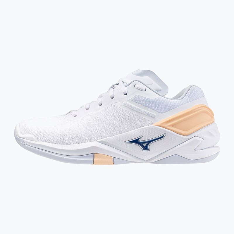 Moteriški rankinio bateliai Mizuno Wave Stealth Neo white/navy peony/peach parfait