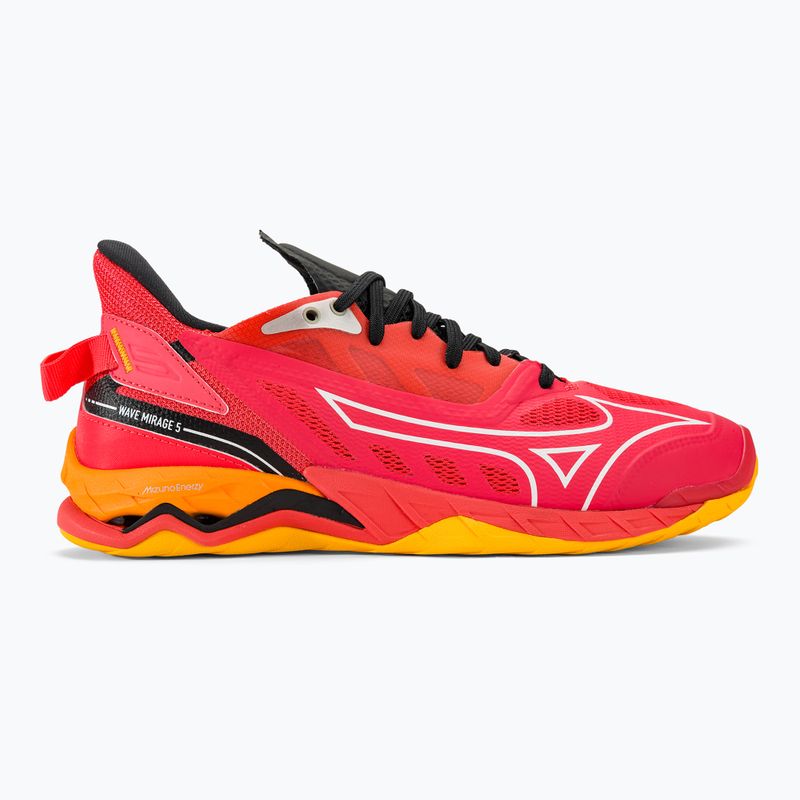 Vyriški rankinio bateliai Mizuno Wave Mirage 5 radiant red/white/carrot curl 2