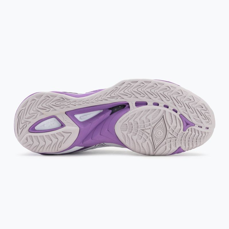 Moteriški rankinio bateliai Mizuno Wave Mirage 5 white/patrician purple/quince 4