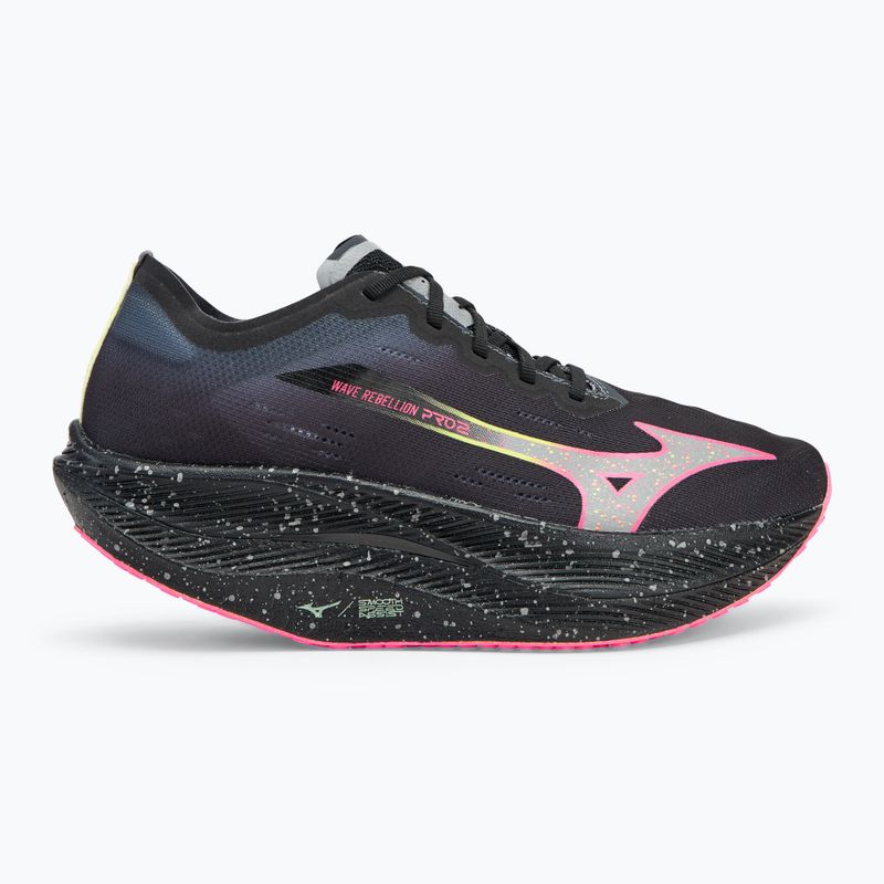 Vyriški bėgimo batai Mizuno Wave Rebellion Pro 2 black/silver/pink tetra 2